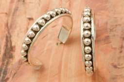 Artie Yellowhorse Sterling Silver Bead Hoop Earrings